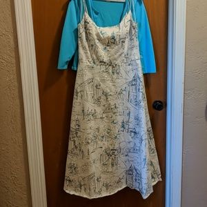 Maxi sundress with cover up sweater